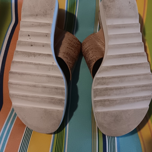 Franco Sarto Textured Tan Sandals - Picture 3 of 3